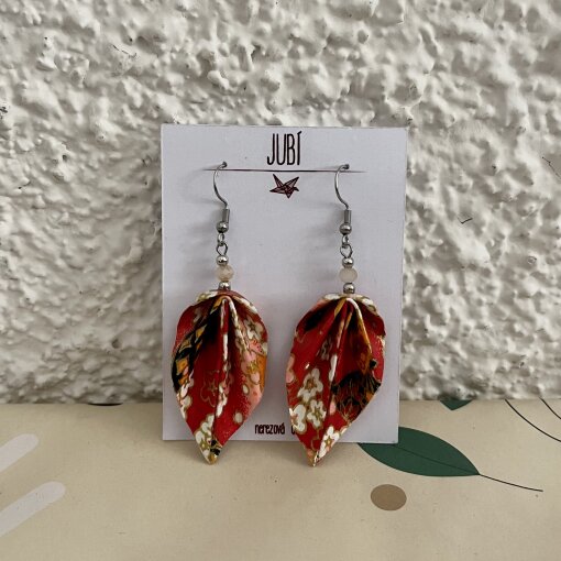 náušnice Listy červené